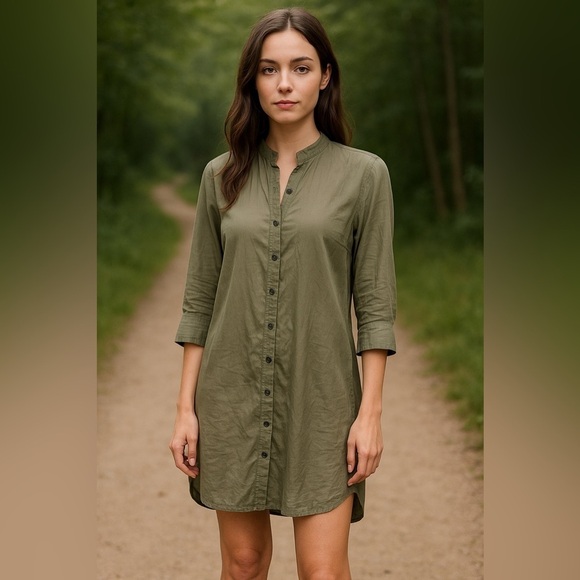 Esprit Dresses & Skirts - Esprit De Corp Army Green Utility Tunic Mini Dress Size 6 – Sheer Gorpcore Boho